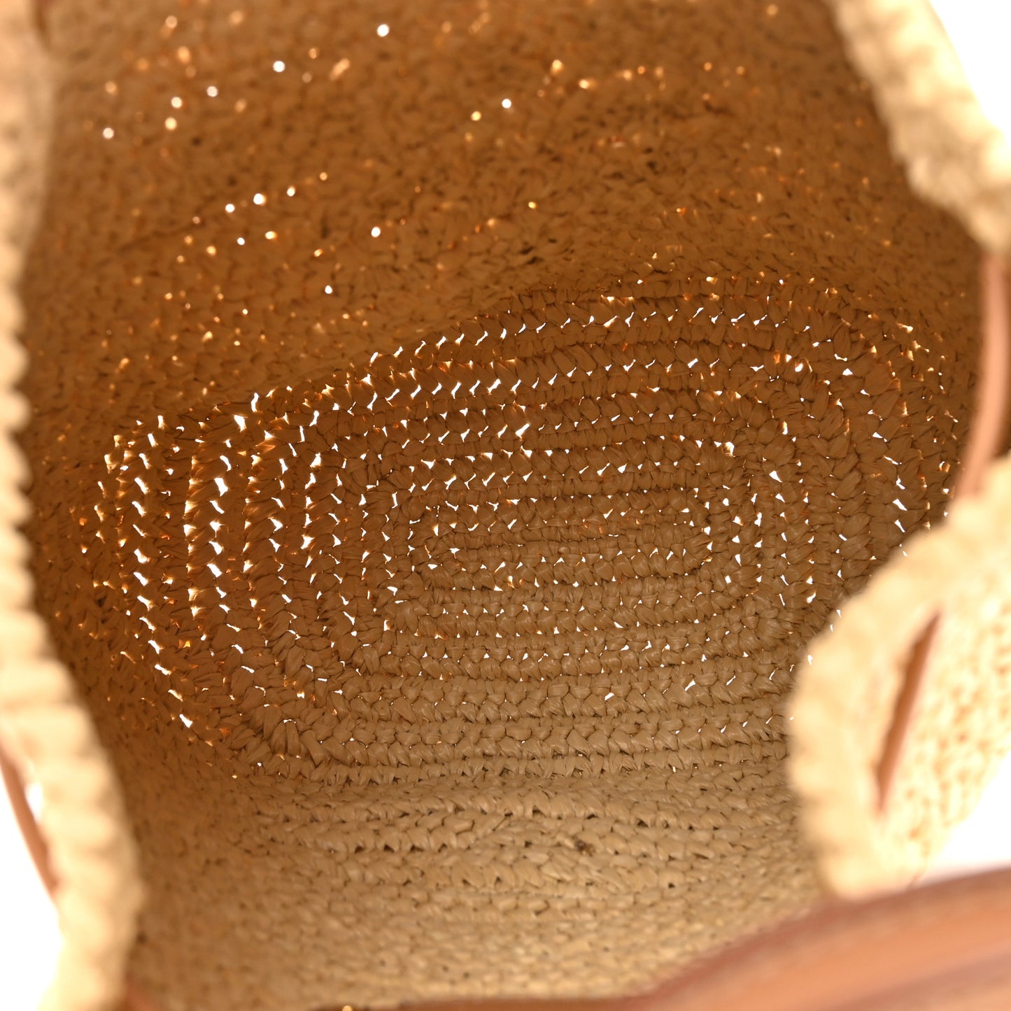 Yarn Raffia Effect Crochet Small Bucket Bag Naturale