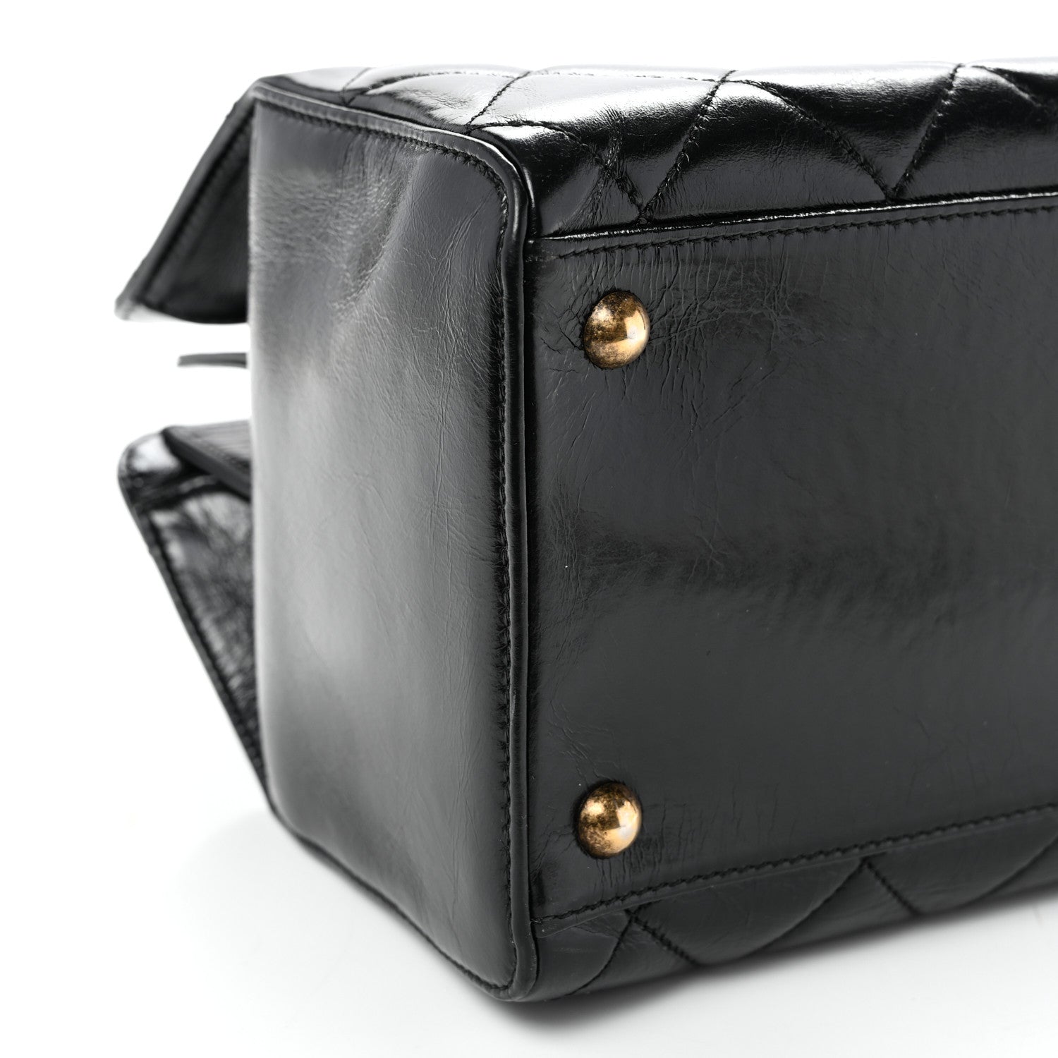 Chanel Glazed Calfskin Quilted Perfect Edge Tote Black 9 of 10