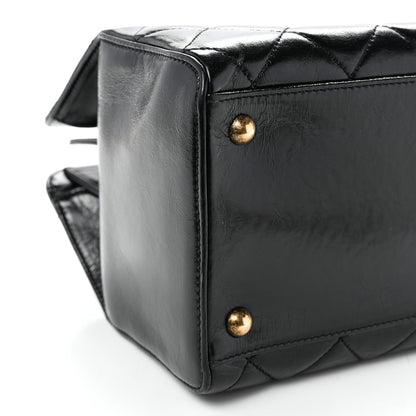 Chanel Glazed Calfskin Quilted Perfect Edge Tote Black 9 of 10