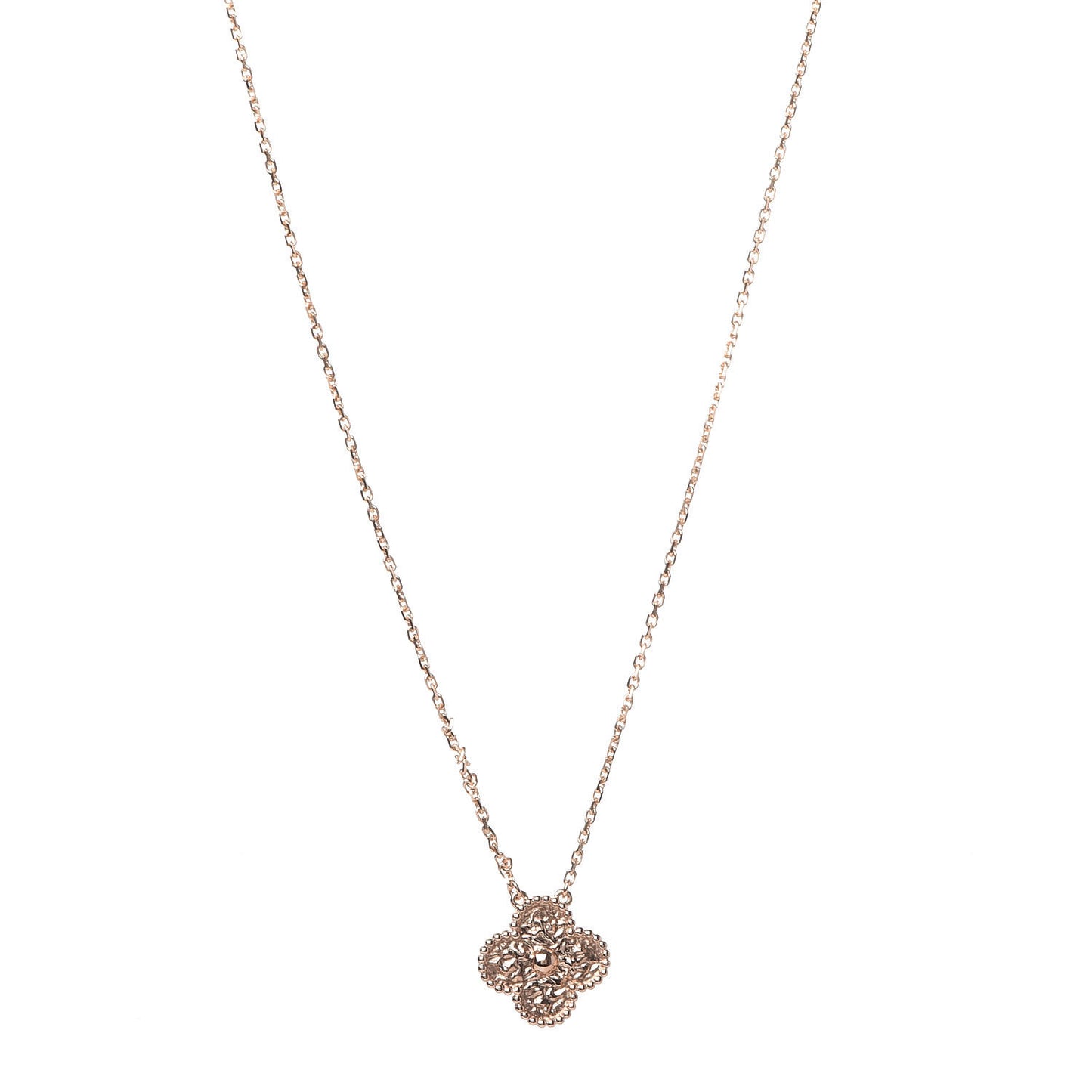18K Rose Gold Vintage Alhambra Pendant Necklace