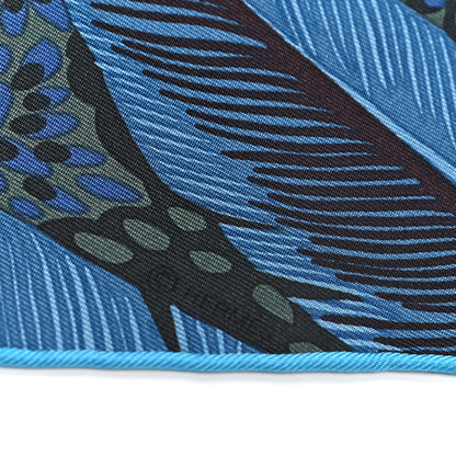 Hermes Silk L'Esprit de la Foret Scarf 90 Bleu Prune Vert 6 of 6