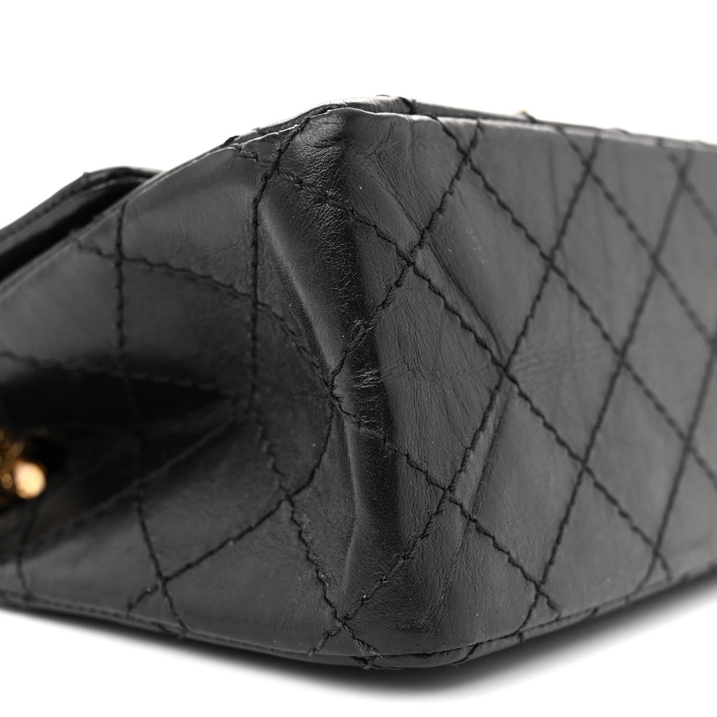 Aged Calfskin Quilted 2.55 Reissue Mini Flap Black