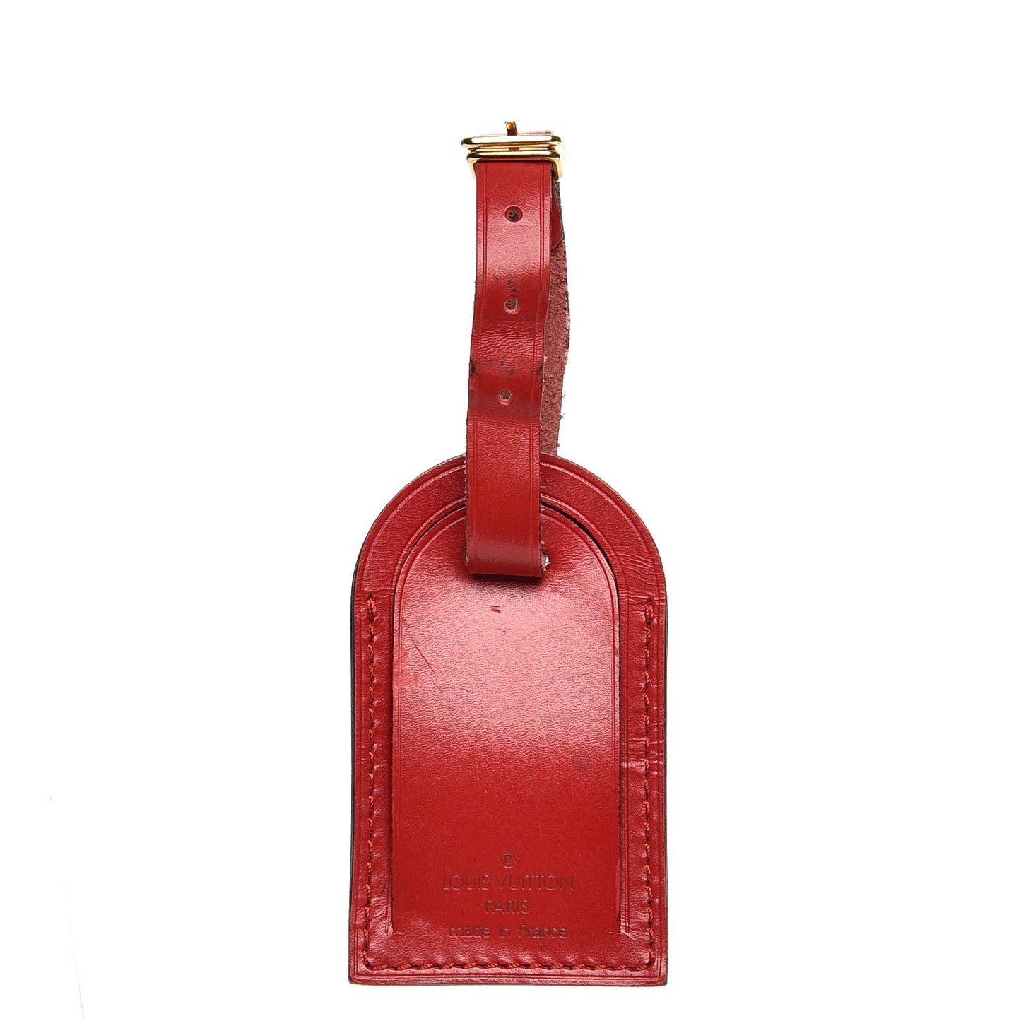 Calfskin Luggage Tag Red