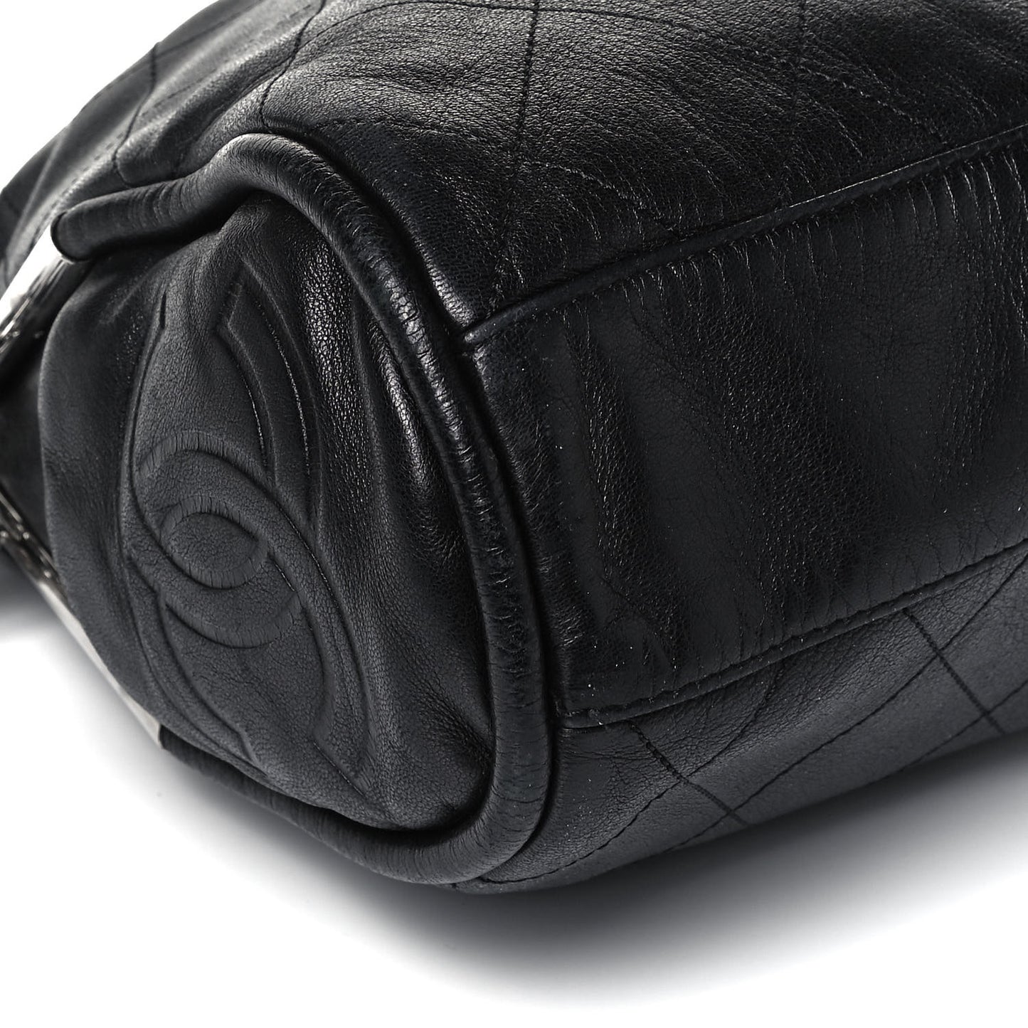 Lambskin Stitched Medium Ultimate Soft Tote Black
