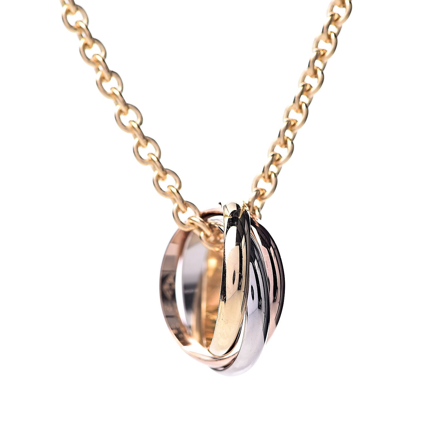 Cartier 18K Pink Yellow White Gold Baby Trinity Pendant Necklace 4 of 9