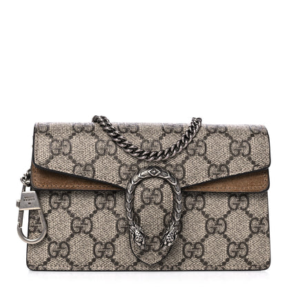 Gucci GG Supreme Monogram Super Mini Dionysus Shoulder Bag Taupe 1 of 12
