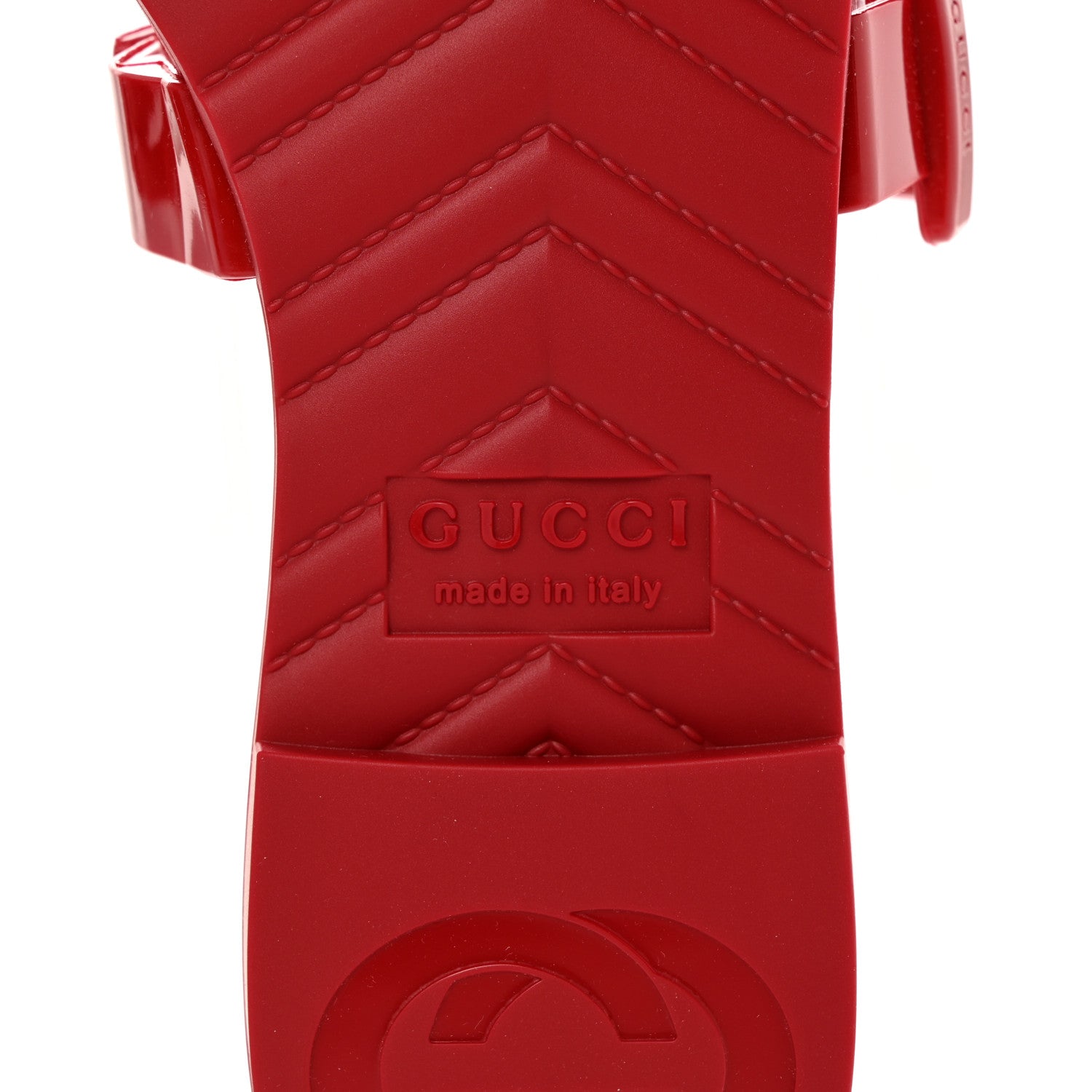 Gucci Rubber Womens Slide Sandals 36 Hibiscus Red 6 of 11