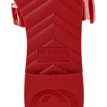 Gucci Rubber Womens Slide Sandals 36 Hibiscus Red 6 of 11