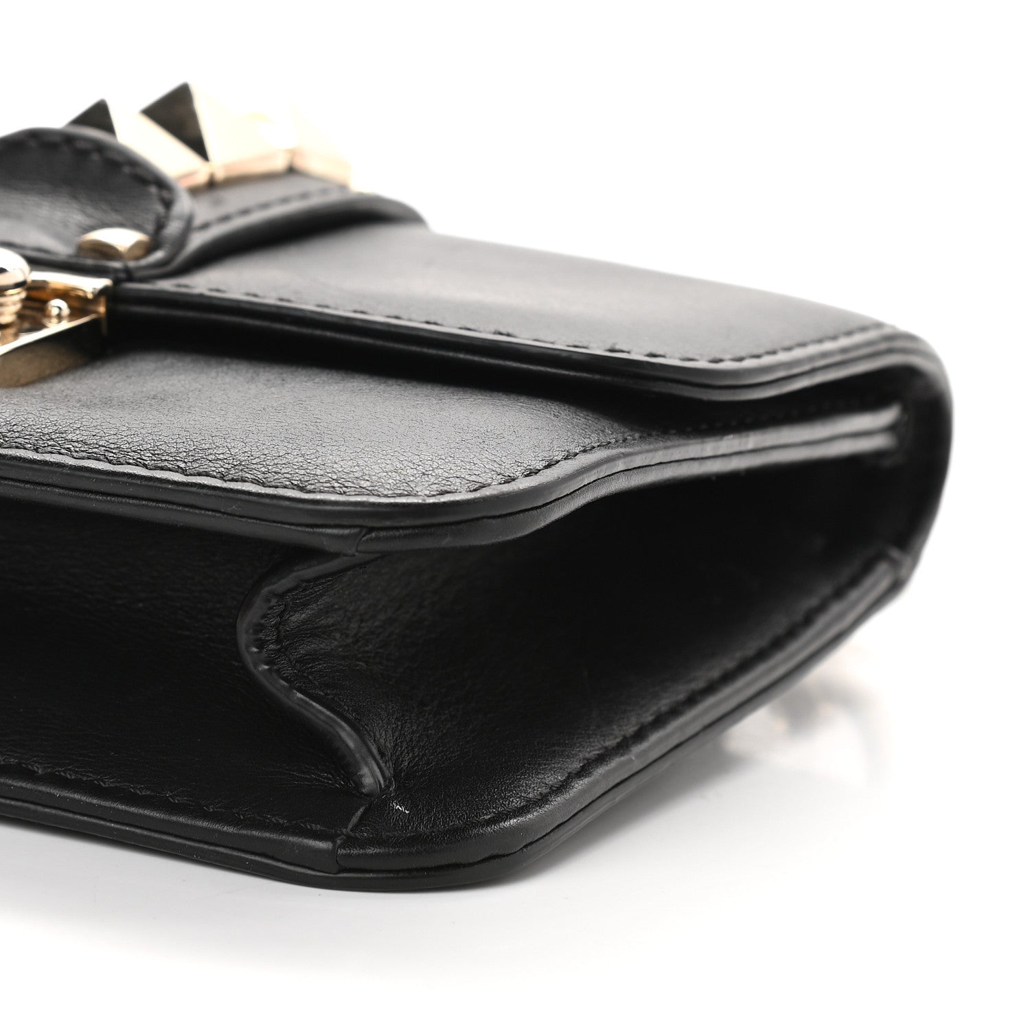 Valentino Garavani Vitello Small Glam Lock Rockstud Flap Black 8 of 9