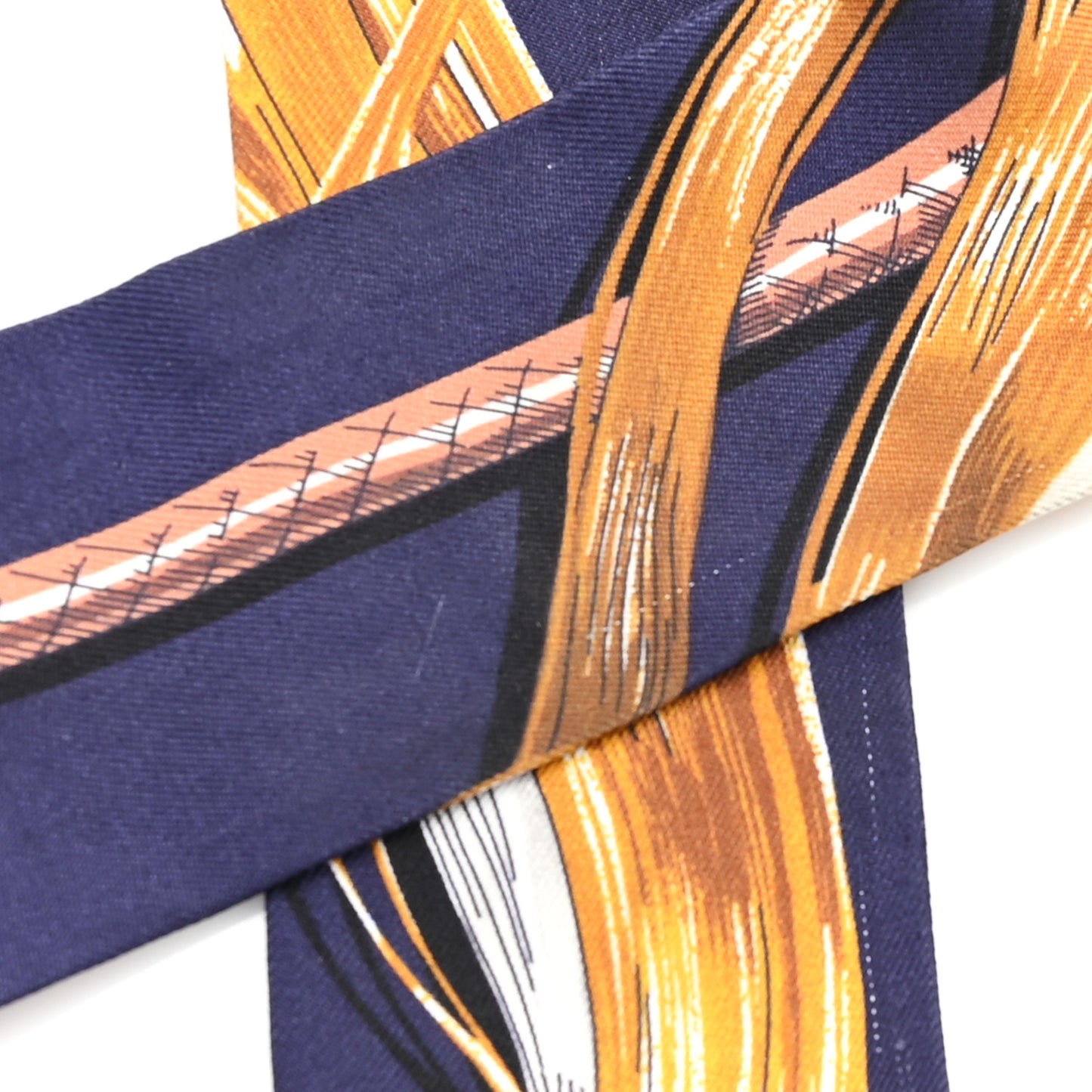 Silk Cavalcades Twilly Marine Gold Gris