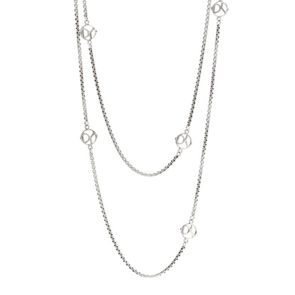 David Yurman Sterling Silver Logo Station Necklace 46" 1 of 4
