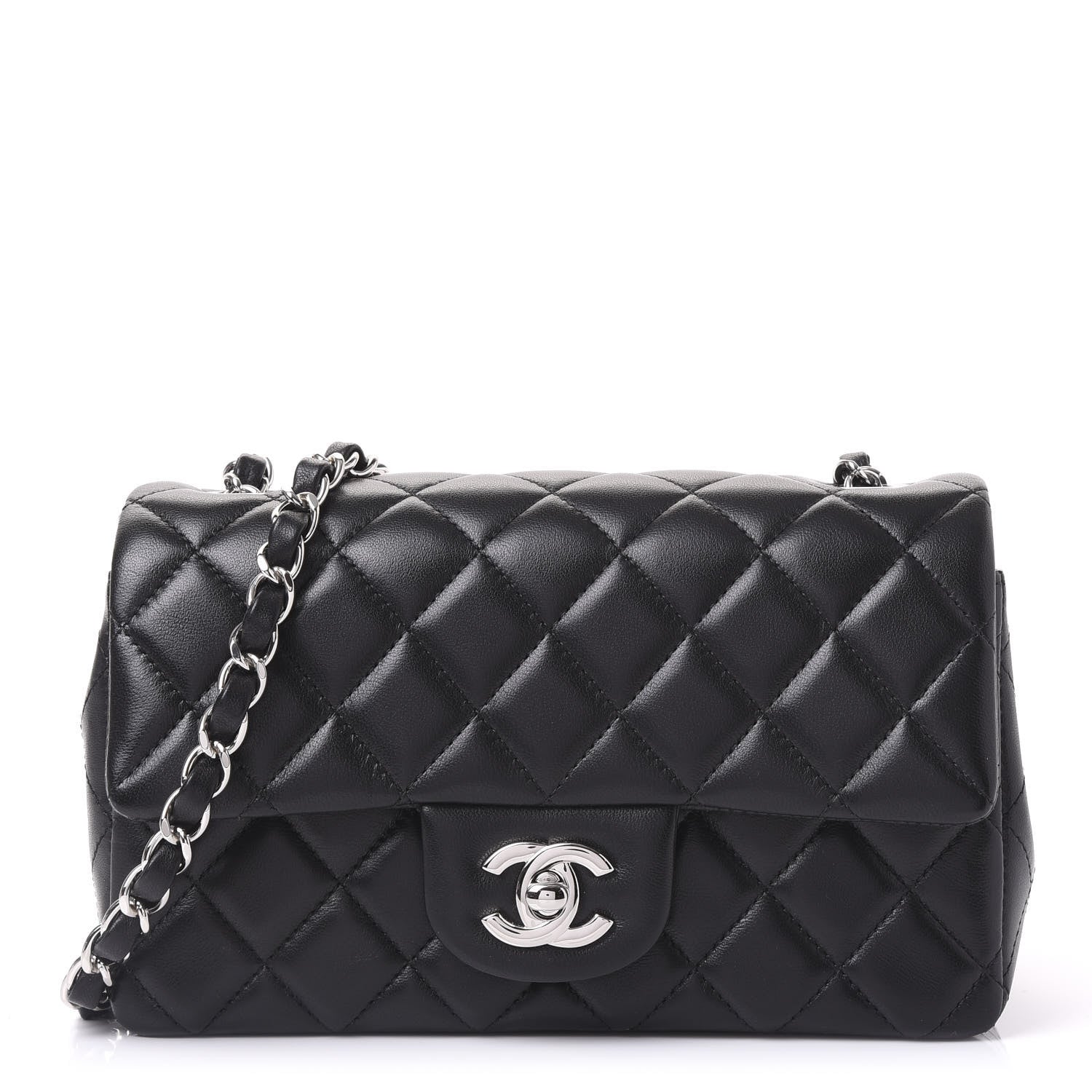Chanel Lambskin Quilted Mini Rectangular Flap Black 1 of 10