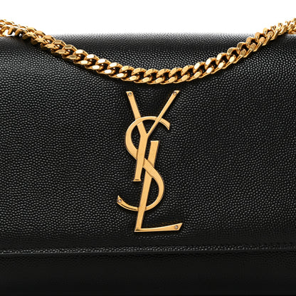 Saint Laurent Grain De Poudre Small Monogram Kate Satchel Black 8 of 10