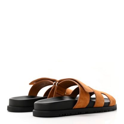 Hermes Suede Goatskin Womens Chypre Sandals 36 Naturel 4 of 14