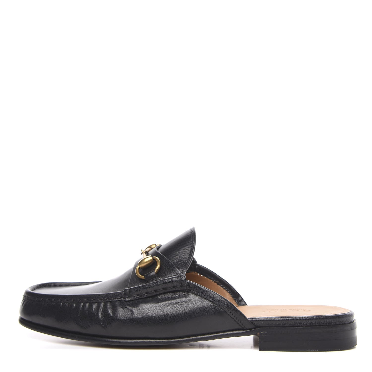 Gucci Goatskin Mens Horsebit Slippers 10 Black 1 of 9