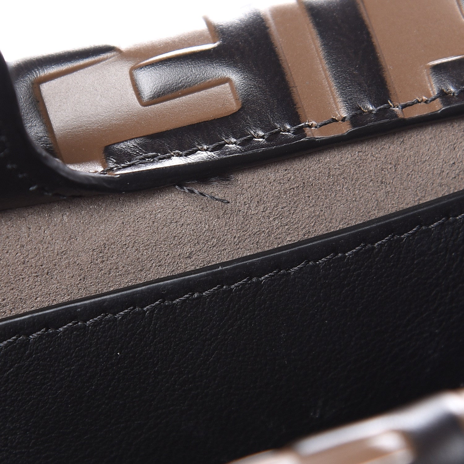 Fendi Vitello Grace Bi-Color FF 1974 Embossed Flip Tote Black Maya 8 of 14