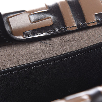 Fendi Vitello Grace Bi-Color FF 1974 Embossed Flip Tote Black Maya 8 of 14