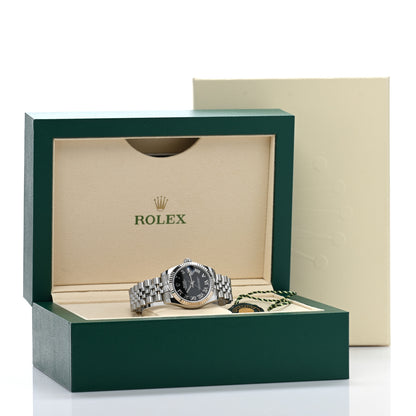 Rolex Stainless Steel 18K White Gold 31mm Oyster Perpetual Datejust Watch Black Roman 178274 5 of 5