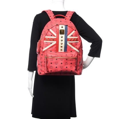 MCM Visetos Studded Medium Stark London Olympic Backpack Corail 2 of 13