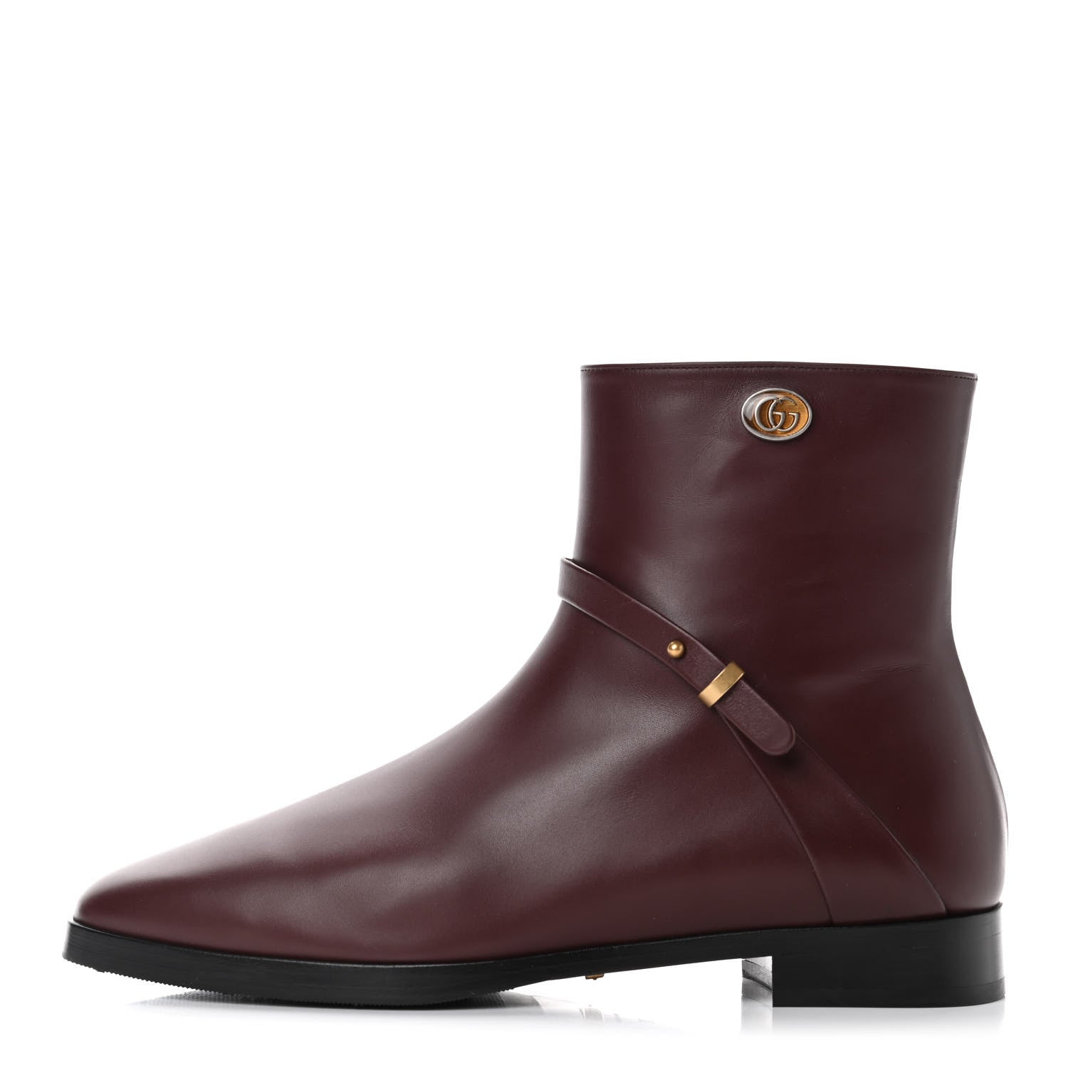 Gucci Calfskin Womens GG Ankle Boots 38 Vintage Bordeaux 1 of 4