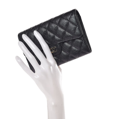 Chanel Iridescent Caviar Quilted Medium Flap Wallet Black 2 of 11