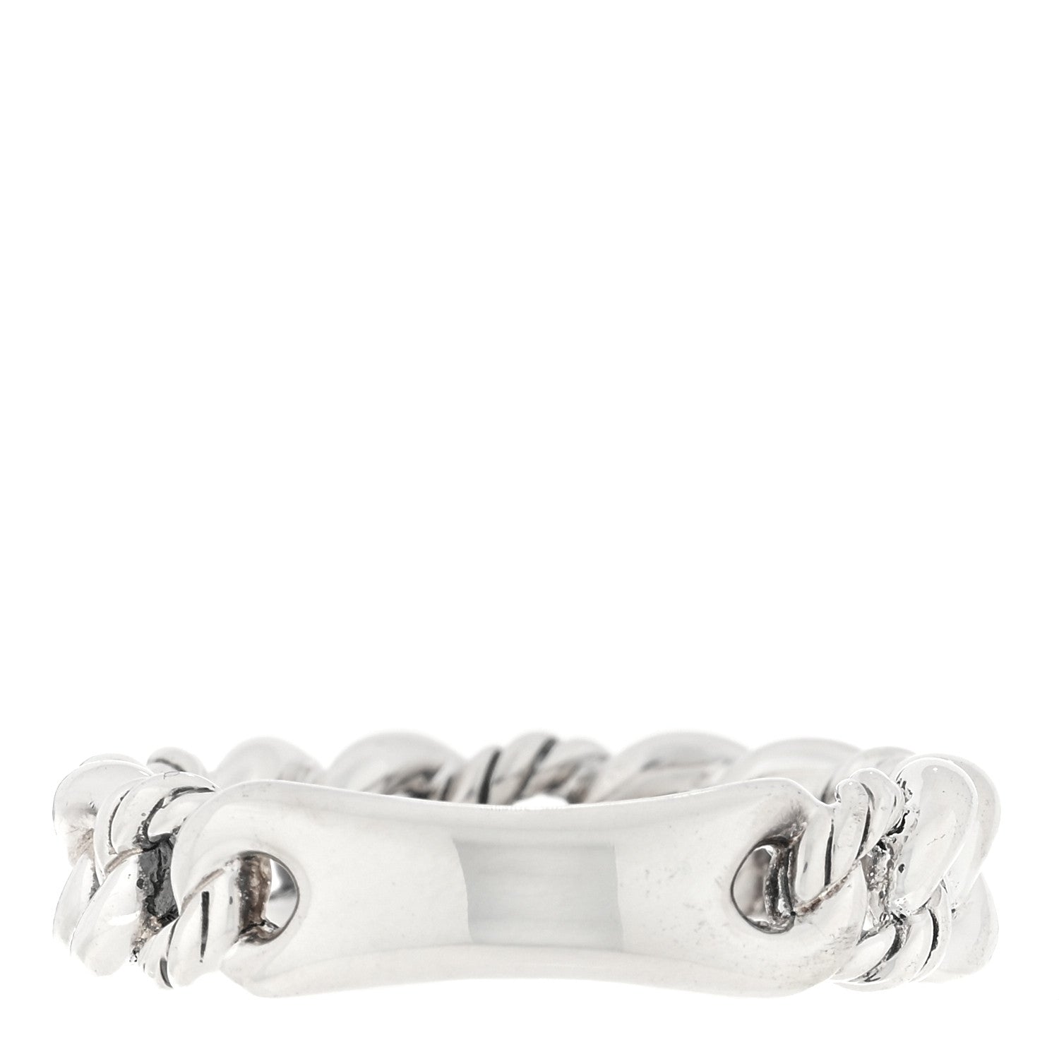 David Yurman Sterling Silver Narrow Belmont Curb Link Ring 55 7.25 1 of 4