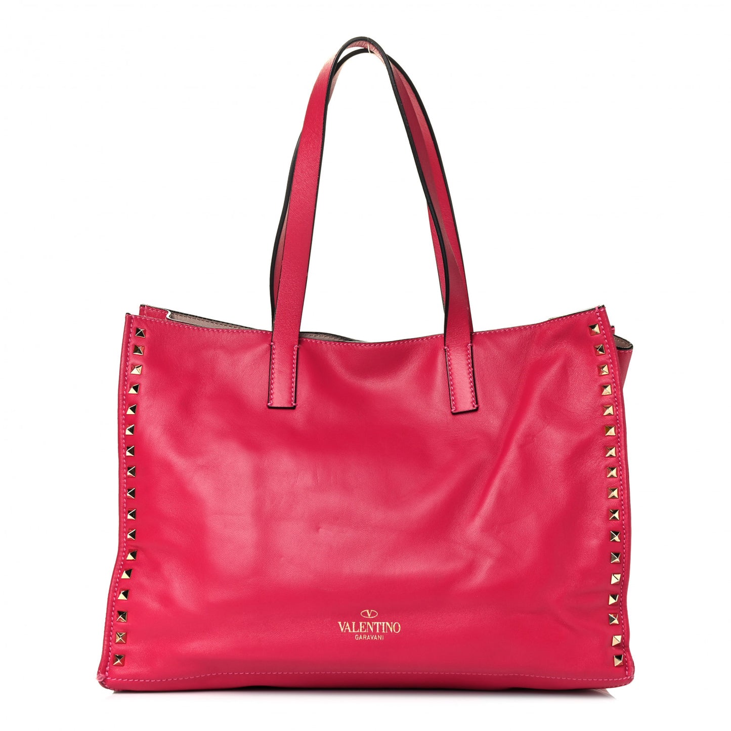 Nappa Medium Rockstud Soft Tote Cyclamin