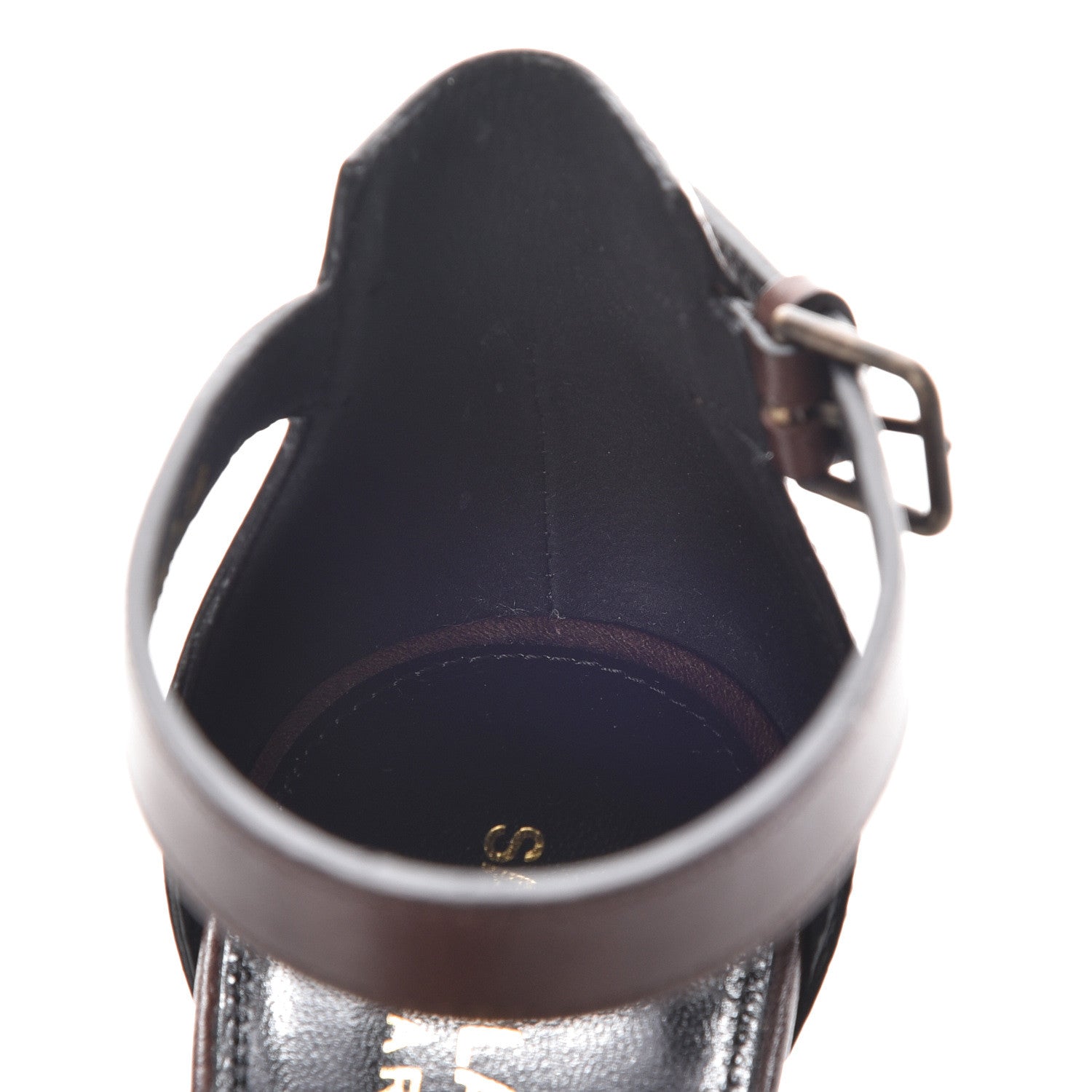Saint Laurent Calfskin Opyum Sandals 38 Brown 9 of 11