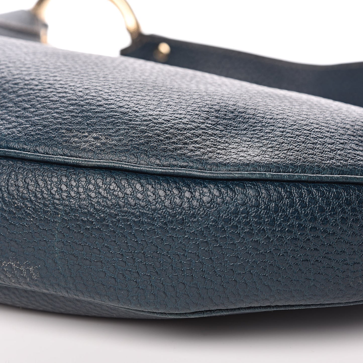 Calfskin Half Moon Bamboo Ring Hobo Blue