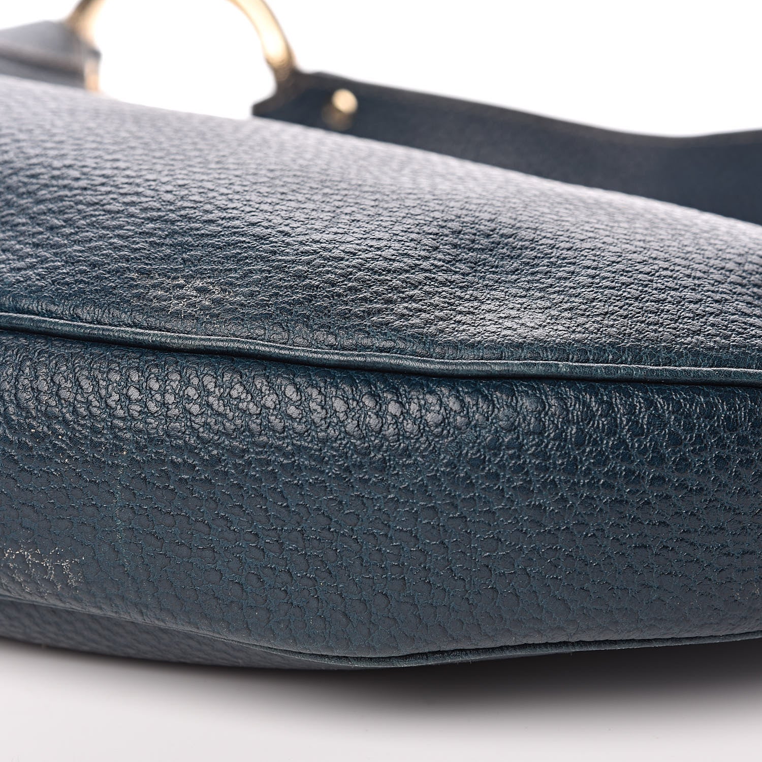 Gucci Calfskin Half Moon Bamboo Ring Hobo Blue 9 of 14