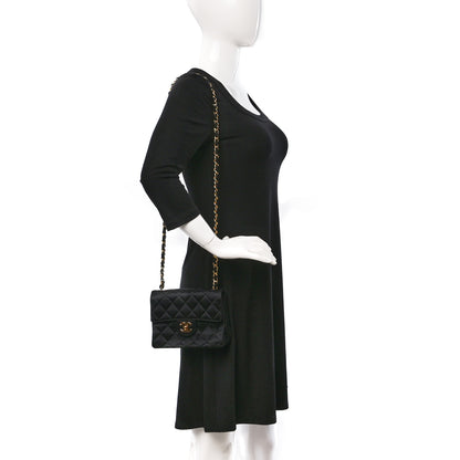 Chanel Satin Quilted Mini Square Flap Black 2 of 9