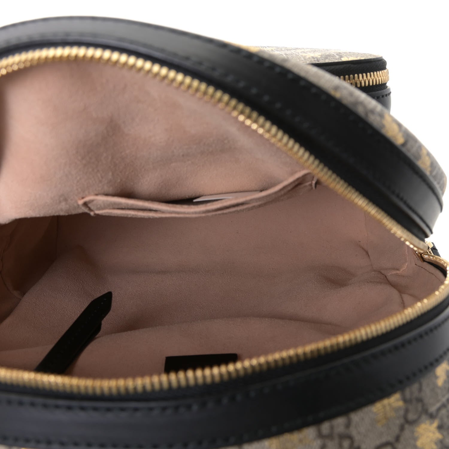 Gucci GG Supreme Monogram Bees Print Small Day Backpack Beige Oro Black 4 of 6