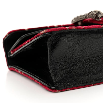 Gucci Velvet Skipper Crystal GG Monogram Small Dionysus Shoulder Bag Red Cipria Black Black Diamond 9 of 13