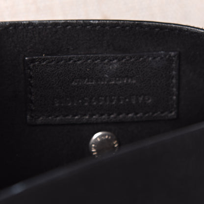 Saint Laurent Canvas Calfskin Teddy Drawstring Shopping Tote White Black 9 of 13