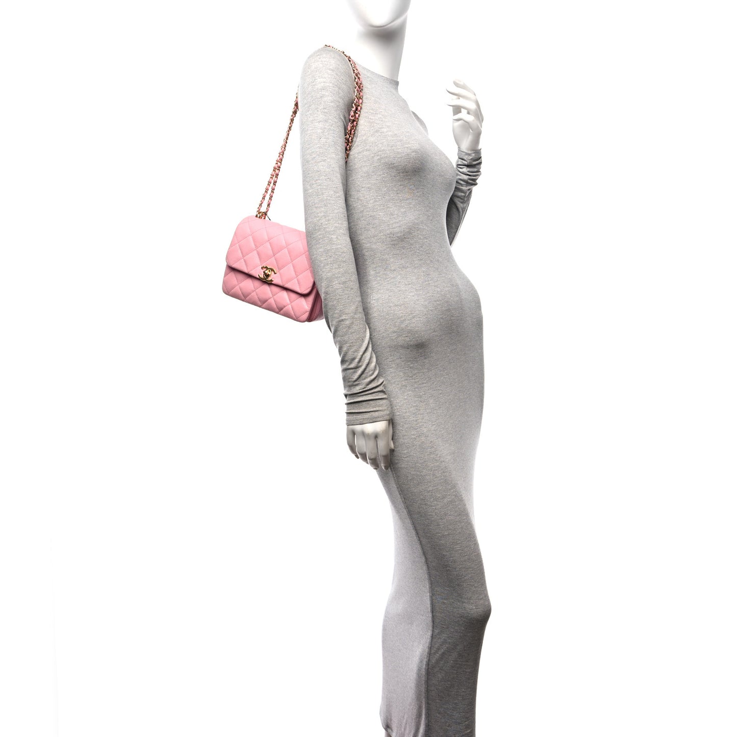 Caviar Quilted Mini Coco First Flap Pink