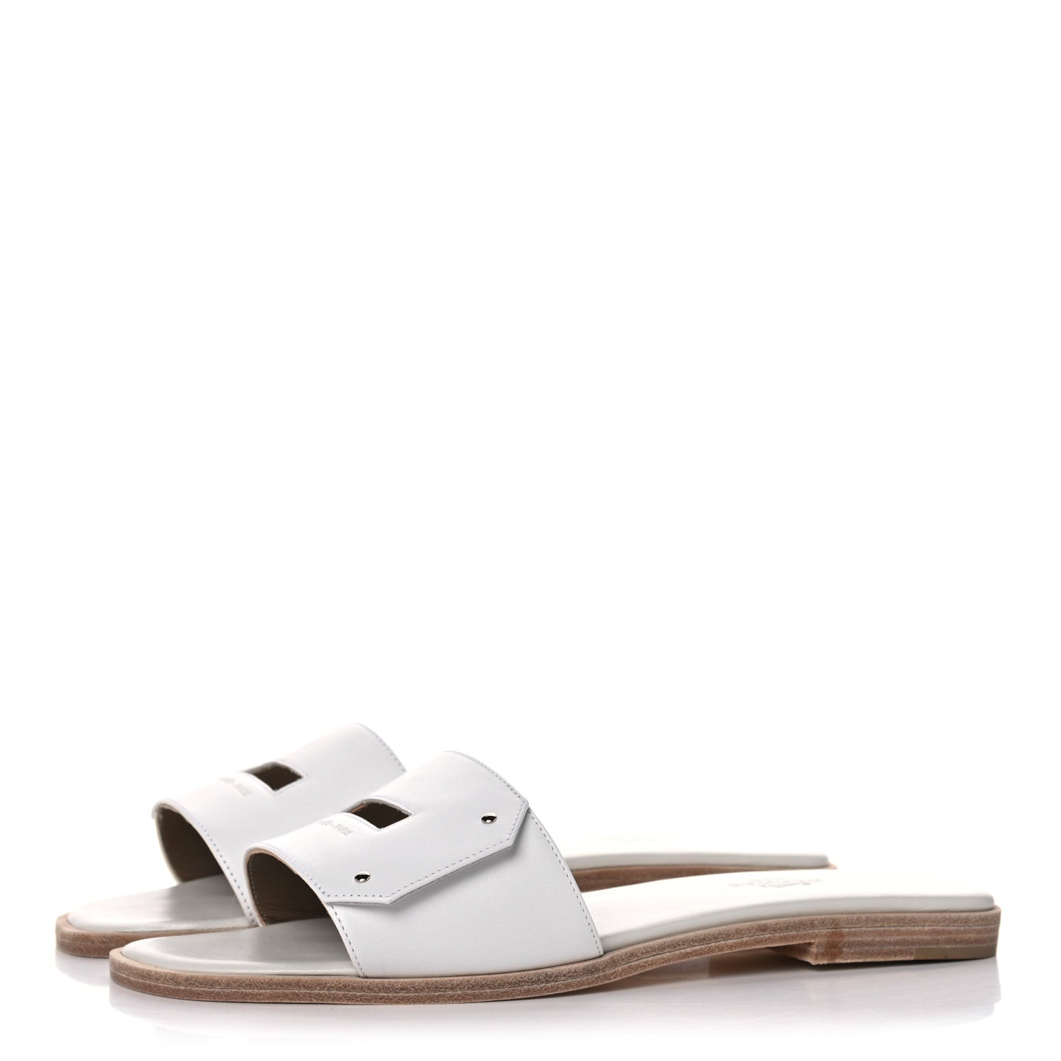 Hermes Calfskin View Sandals 37 White 3 of 12