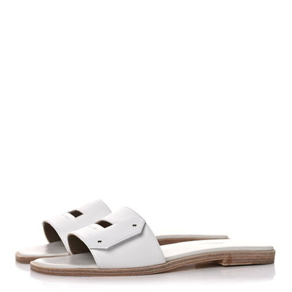 Hermes Calfskin View Sandals 37 White 3 of 12