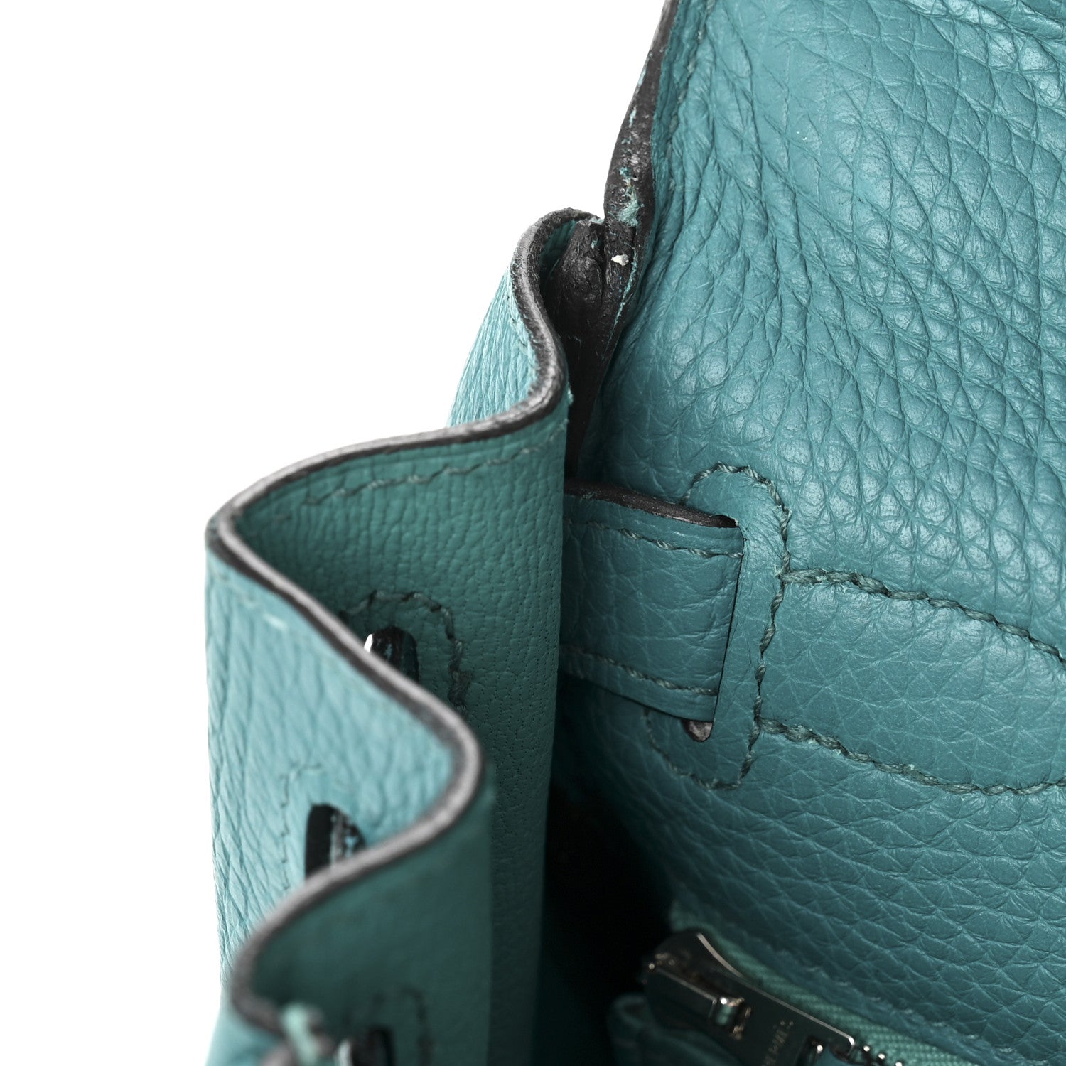 Hermes Taurillon Clemence Kelly Retourne 28 Turquoise 11 of 15
