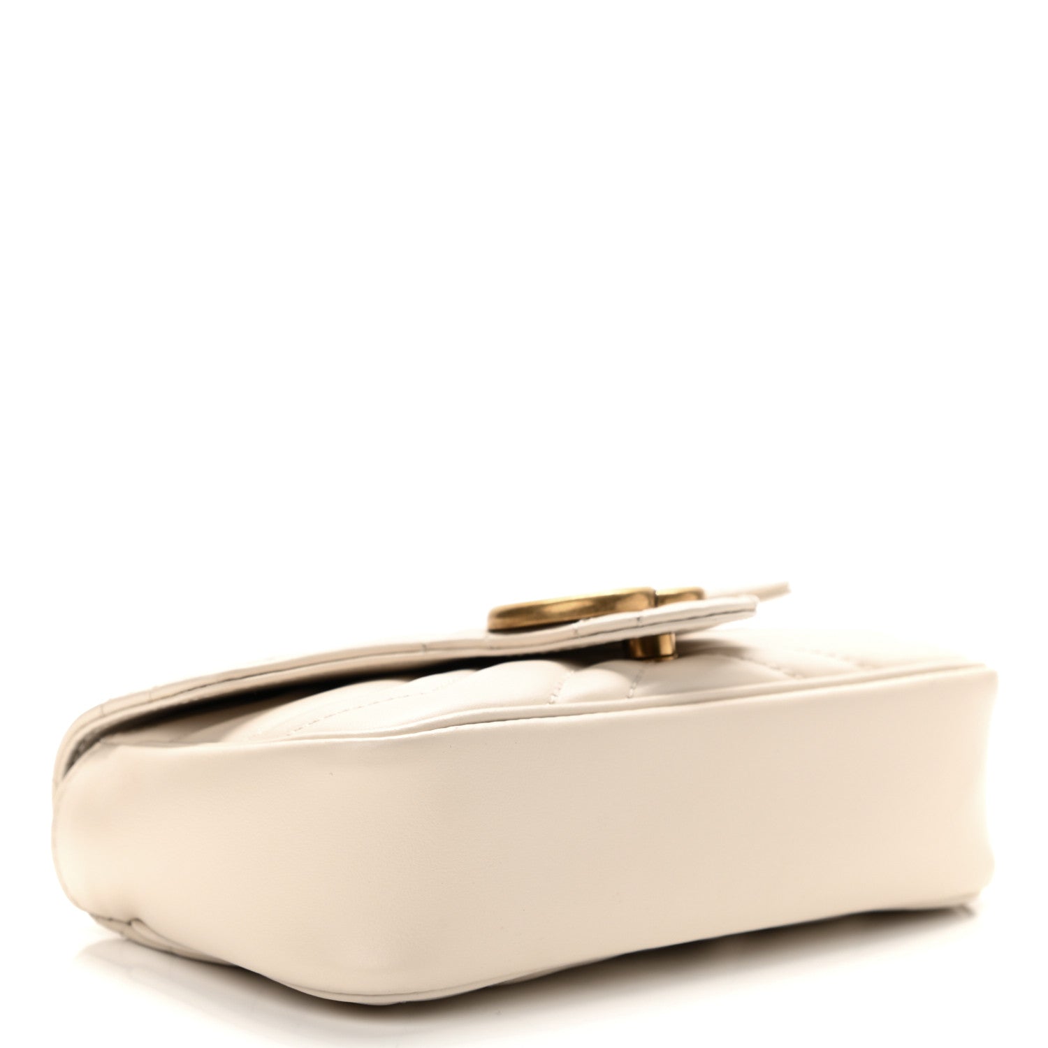 Gucci Calfskin Matelasse Super Mini GG Marmont Shoulder Bag White 4 of 10