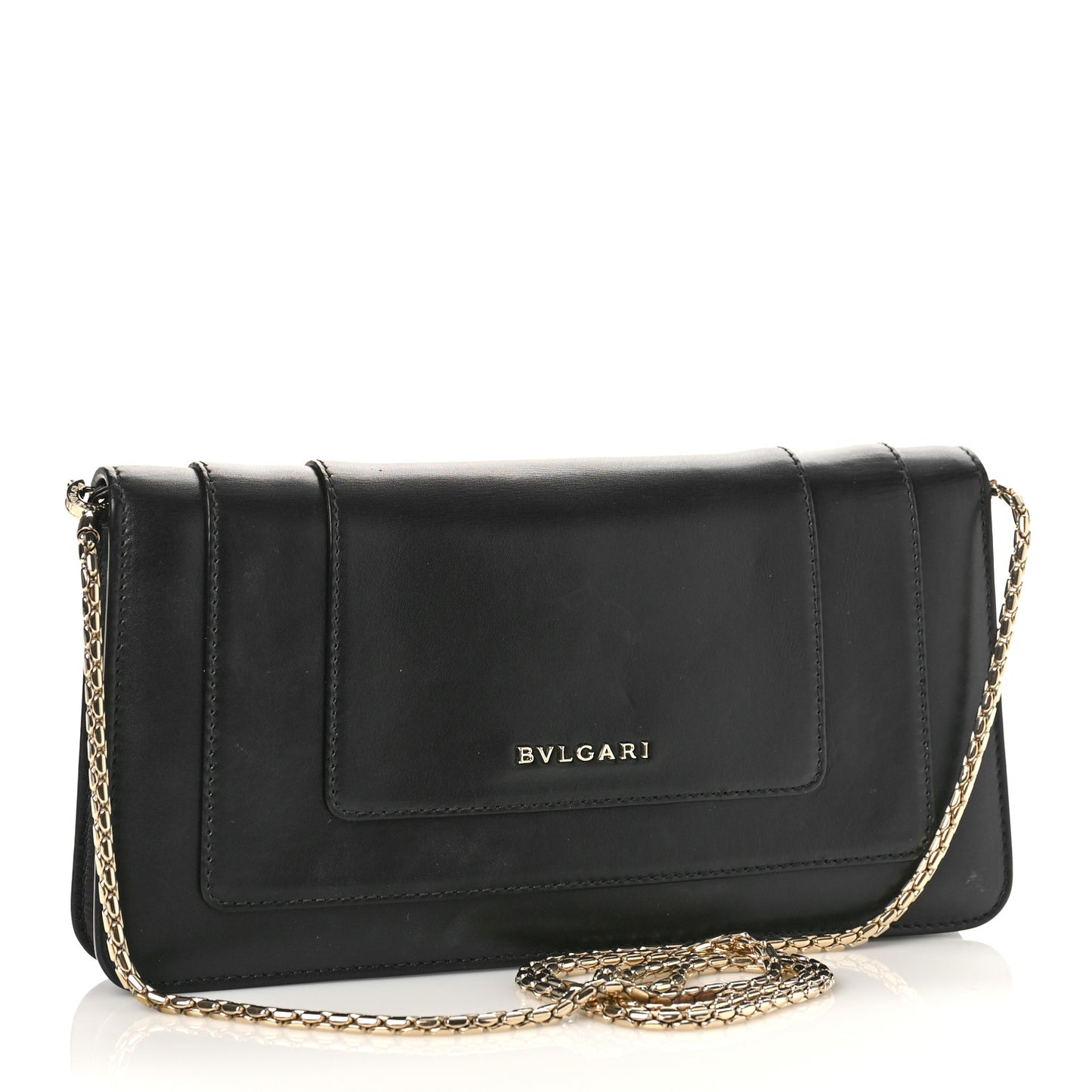Calfskin Serpenti Forever Shoulder Bag Black