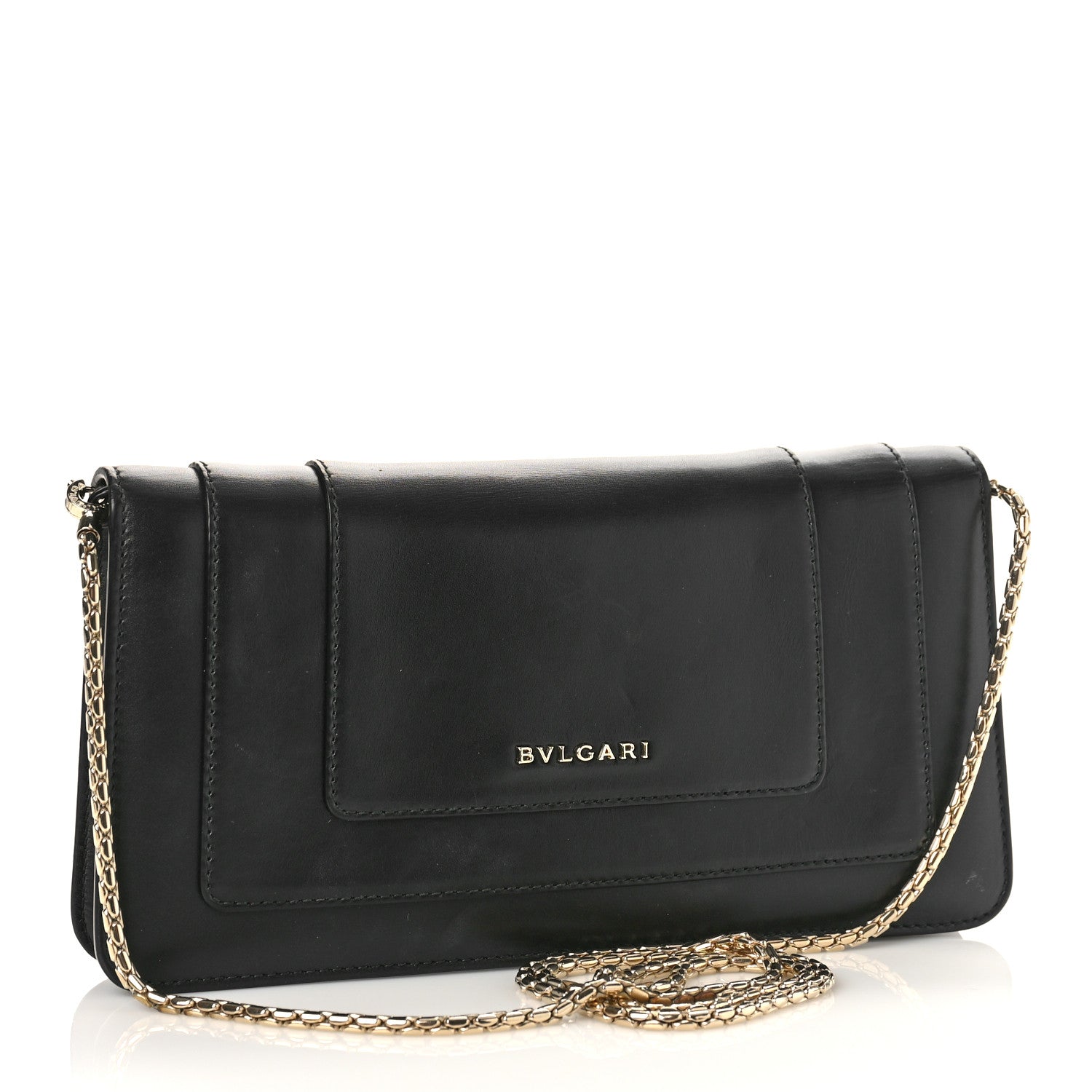Bulgari Calfskin Serpenti Forever Shoulder Bag Black 4 of 9