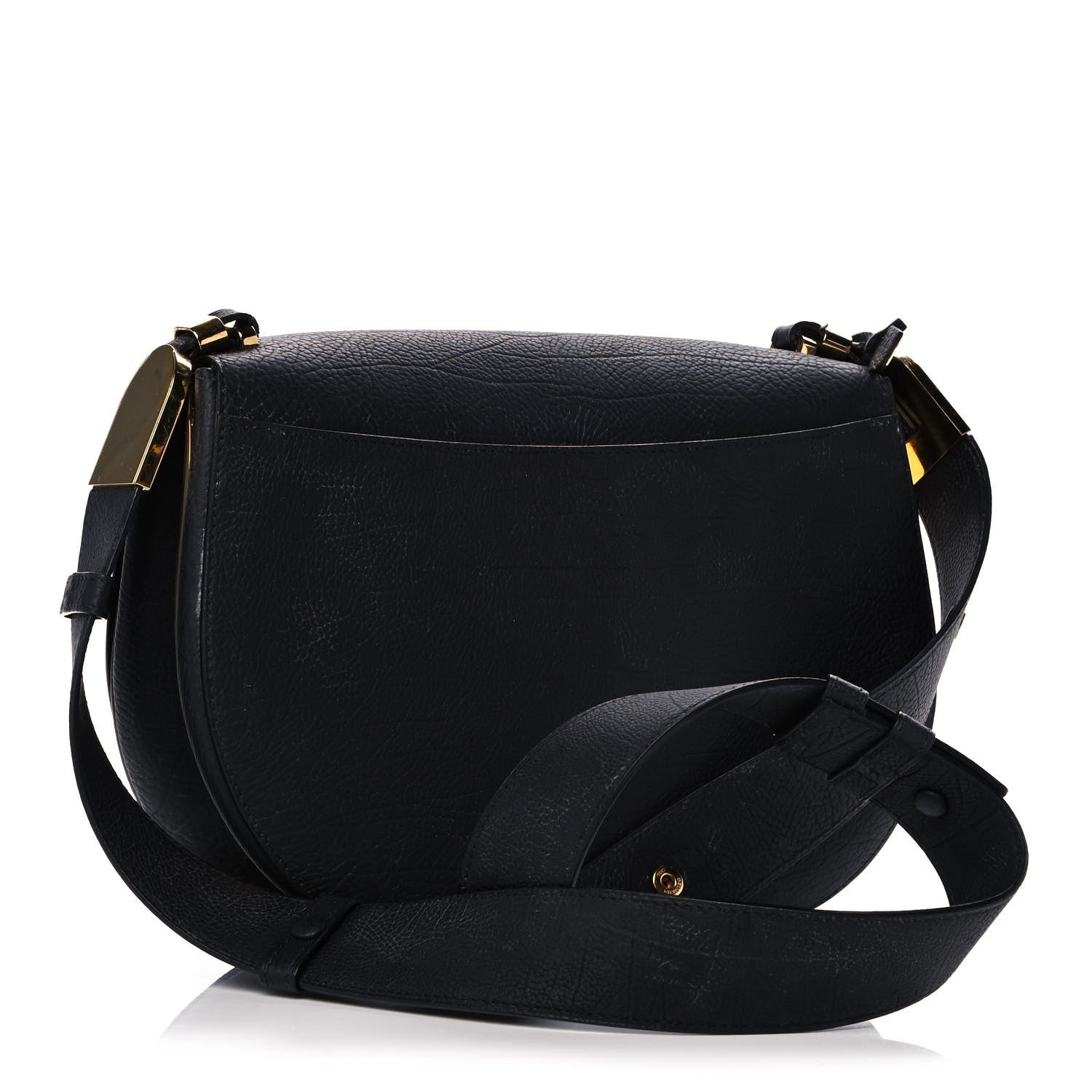 Delvaux Crispy Calfskin Le Mutin MM Saddle Bag Black 2 of 12