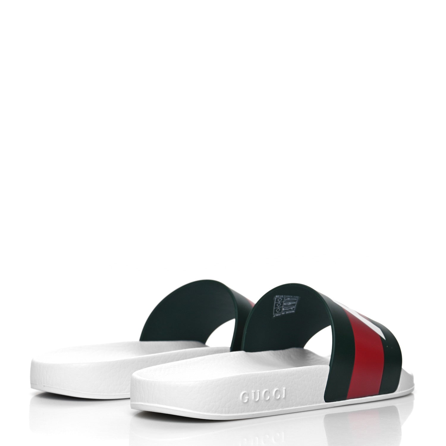 Gucci X PALACE Rubber Mens Slide Sandals 8 Great White Green Red 4 of 8