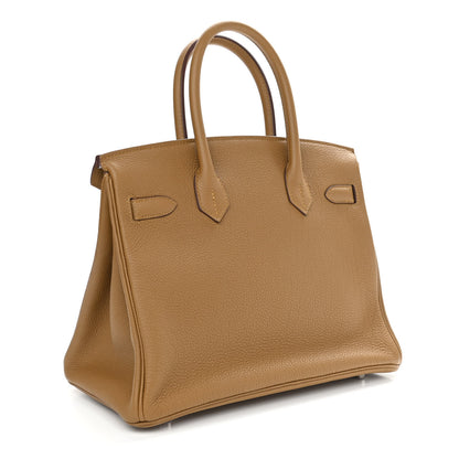 Hermes Togo Verso Birkin 30 Bronze Dore Bleu Brume 3 of 11