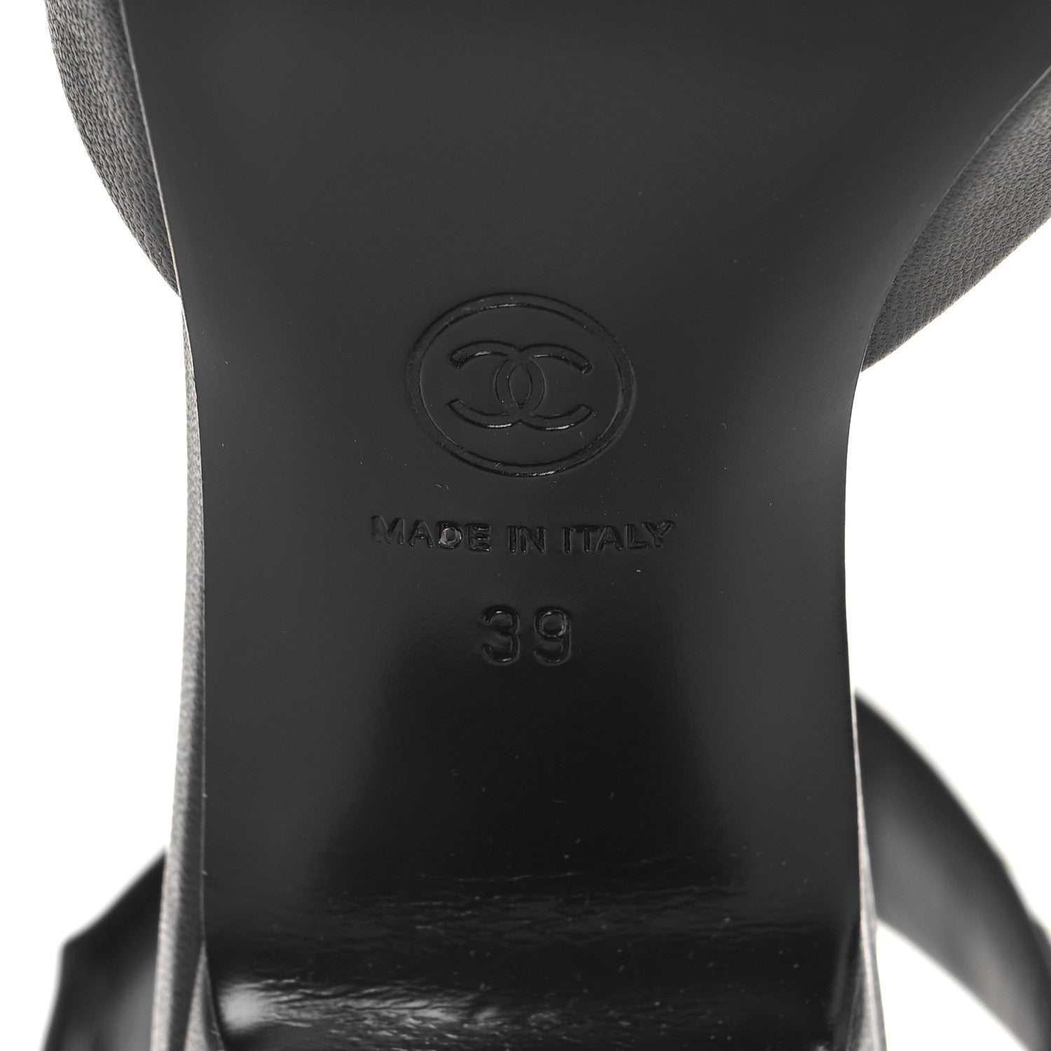 Chanel Lambskin Grosgrain Cap Toe Logo Ankle Strap Pumps 39 Black 8 of 10