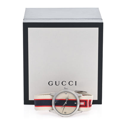 Gucci Stainless Steel Nylon 38mm G-Timeless Web Quartz Watch White 5 of 5