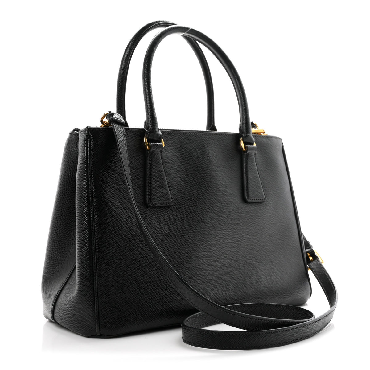 Prada Saffiano Small Galleria Double Zip Tote Black 5 of 19