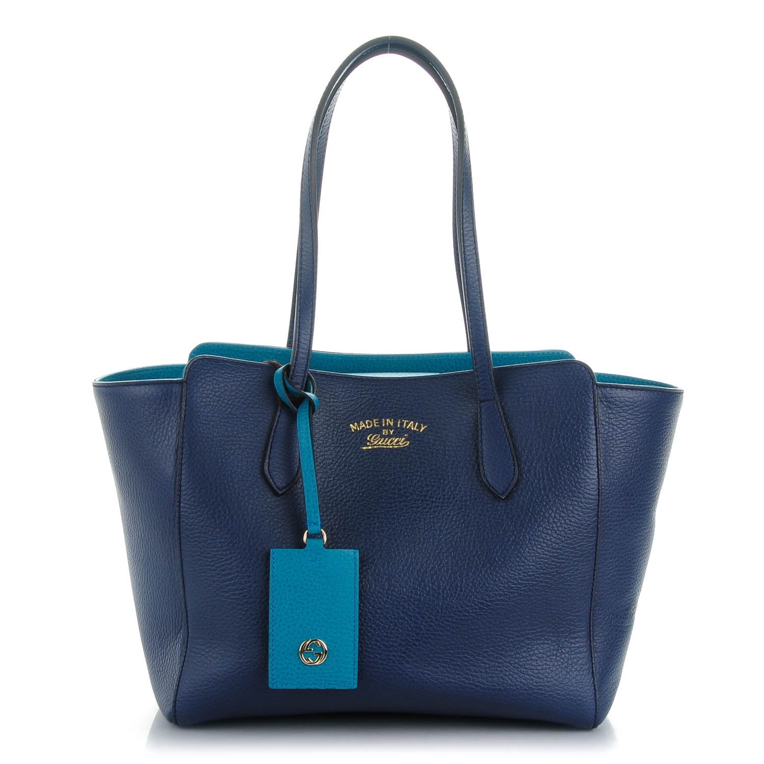 Gucci Dollar Calfskin Small Swing Tote Classic Marine Deep Cobalt 1 of 6