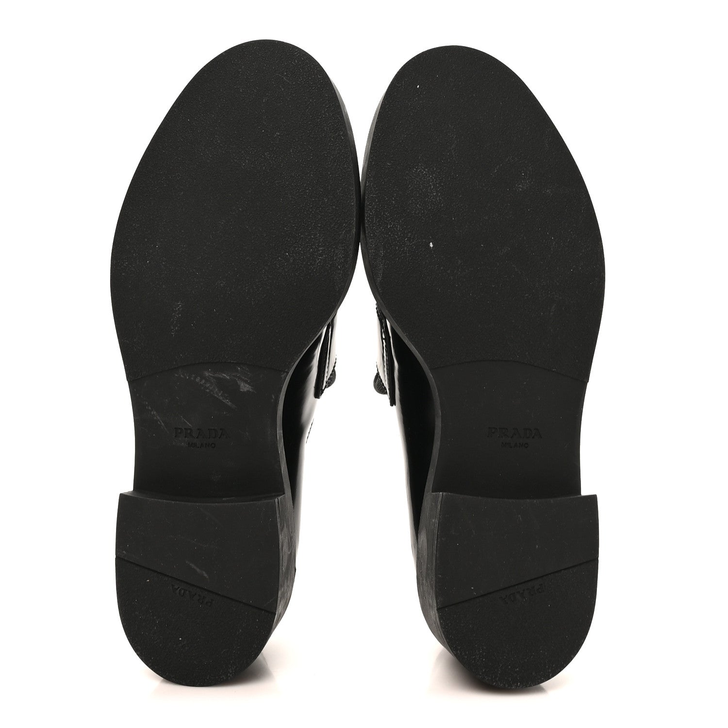 Prada Spazzolato Metal Triangle Logo 50mm Loafers 40 Black 6 of 9