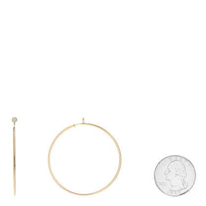 Tiffany 18K Yellow Gold Diamond Medium Elsa Peretti Hoop Earrings 2 of 4